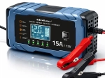 Cargador inteligente Qoltec para baterías de coche 12 V 15 A con función de reparación para AGM/GEL/LiFePO4