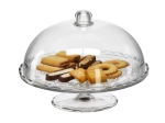 Fuente de vidrio de dos niveles con tapa 29 cm