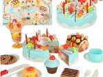 Tarta de cumpleaños azul para cortar – set de 75 piezas