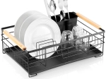 Escurridor de platos Vilde negro 43 × 28,5 × 14,5 cm