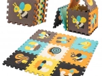 Alfombra educativa de espuma tipo puzzle con animalitos 85 × 85 cm, 9 piezas
