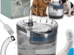 Fuente de agua automática para perros y gatos 1,8 l con filtro y bomba USB
