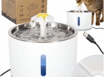 Fuente automática para perros y gatos de 2,4 l con LED y filtro de carbón