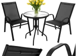 Conjunto de balcón y jardín Gardlov: mesa y 2 sillas