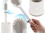 Cepillo de WC de silicona con soporte de pared RUHHY, blanco