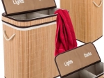 Cesto para la ropa Ruhhy de bambú de dos compartimentos 100 l