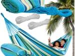 Hamaca de jardín doble XXL, a rayas, 200 × 150 cm