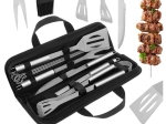 Juego de utensilios para barbacoa KAMINER de acero inoxidable, 9 piezas en estuche rígido