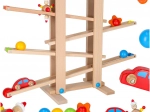 Set de pista de canicas de madera Montessori XXL