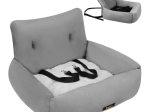 Silla de coche para perro PURLOV L, gris, 53 × 42 × 30 cm
