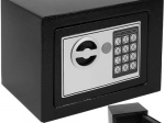 Caja fuerte electrónica con código y llave, negra, A5