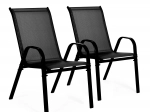 Set de 2 sillas de jardín para terraza y balcón MultiGarden negro