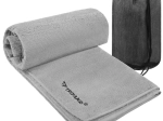 Toalla de microfibra de secado rápido Trizand 120 × 60 cm, gris oscuro