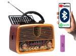 Radio analógica portátil RA10 AM/FM con carga solar y Bluetooth