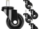 Ruedas de goma para silla de oficina 50 mm, eje 10 mm, juego de 5 uds
