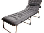 Cama de camping plegable con colchón 193 cm, gris oscuro