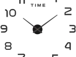 Reloj de pared DIY 3D Ruhhy negro autoadhesivo 60–130 cm silencioso