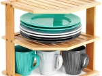 Estante de esquina de bambú para cocina 25 × 25 × 27 cm