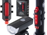 Juego de luces LED para bicicleta delanteras y traseras con USB