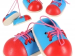 Zapatos de madera para aprender a atar cordones, 2 uds