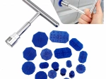 Kit para extraer abolladuras de carrocería con martillo deslizante puller y 18 pernos de tracción