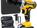 Taladro/atornillador inalámbrico 18 V con LED, maletín y 2× baterías de 2 Ah