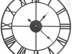 Reloj de pared retro con números romanos 47 cm, negro