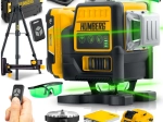 Láser de líneas cruzadas HUMBERG HM-171 en maletín con trípode, 4D 16 líneas, rayo verde