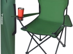 Silla de pesca plegable con portavasos y funda TRIZAND, verde