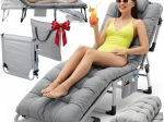 Cama turística plegable y tumbona de jardín ChillWell Dream – gris