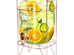 Dispensador de bebidas de vidrio con grifo y soporte dorado 5,5 l