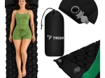 Colchón turístico autoinflable para 1 persona Trizand 190 × 60 cm con bomba de pie y funda
