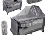 Cuna de viaje infantil con dos niveles y cambiador, hasta 15 kg