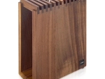 Soporte de cuchillos de madera de nogal con compartimentos