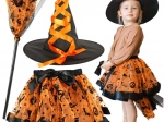 Disfraz infantil de bruja, set de 3 piezas, naranja