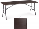 Mesa de catering plegable banquetera de jardín 180 cm, marrón MODERNHOME