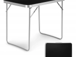 Mesa plegable de camping y picnic 80 × 60 cm, negra