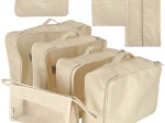 Juego de 8 organizadores de equipaje, beige