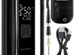 Bomba de aire eléctrica portátil 150 PSI con powerbank de 6000 mAh y linterna LED