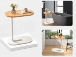 Mesa auxiliar en C para salón y dormitorio