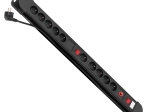 Regleta protectora contra sobretensiones MACLEAN ENERGY, 10 enchufes, 2 interruptores, 1,5 m