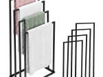 ModernHome toallero metálico de pie con 4 brazos, negro